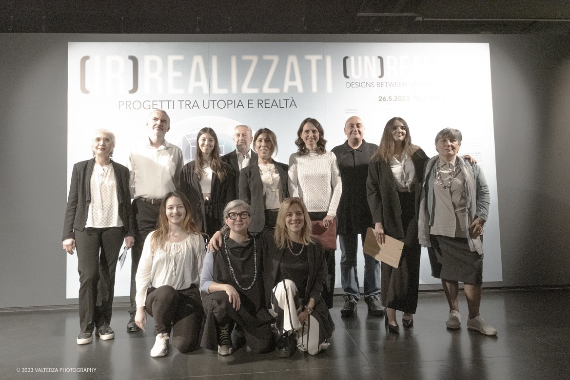 _DSF7473.jpg - 25/05/2023.Torino. RE-PLAY 2023(IR)REALIZZATI Progetti tra utopia e realtÃ . Nella foto foto di gruppo dei curatori e realizzatori della mostra guidati da Lorena Tadorni