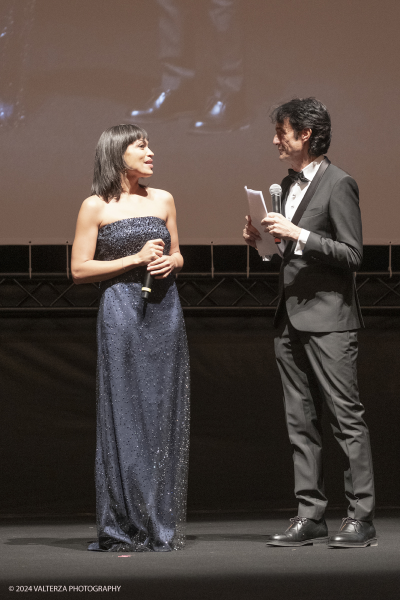 _DSF4405.jpg - TURIN, ITALY - NOVEMBER 22:  Rosario Dawson , with Giulio Bove, attend the 42nd Torino Film Festival 2024 Opening Ceremony and receives the Stella della Mole award