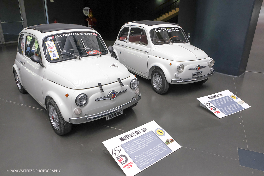 _DSF8162.jpg - 18/06/2020.Torino.  Il MAUTO dedica la prima mostra post lockdown alla mitica Fiat 500. Nella foto una coppia di Abarth 595 in mostra nella "piazza" del Mauto.