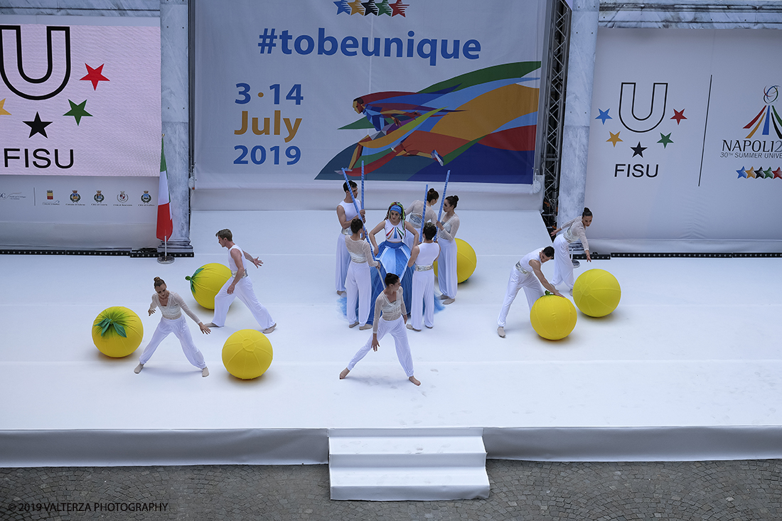 DSCF7234.jpg - 4/06/2019.Torino, Cerimonia di accensione della fiaccola del sapere della 30esima Universiade Estiva Napoli 2019. Nella foto  coreografia della cerimonia di presentazione del progetto