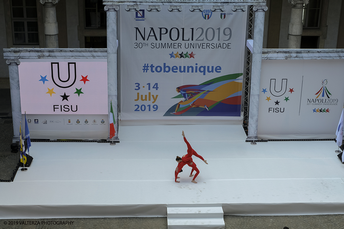 _DSF6071.jpg - 4/06/2019.Torino, Cerimonia di accensione della fiaccola del sapere della 30esima Universiade Estiva Napoli 2019. Nella foto coreografia della cerimonia di presentazione del progetto