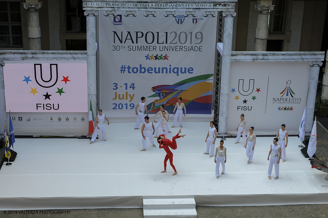 _DSF6076.jpg - 4/06/2019.Torino, Cerimonia di accensione della fiaccola del sapere della 30esima Universiade Estiva Napoli 2019. Nella foto coreografia della cerimonia di presentazione del progetto