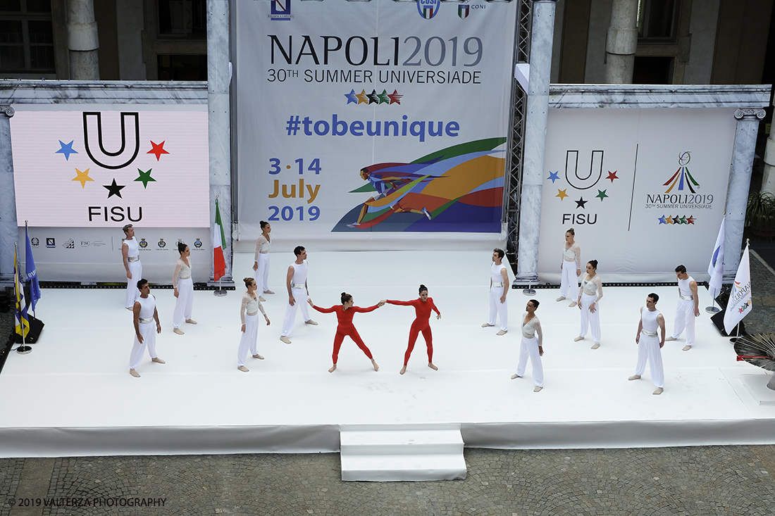 _DSF6081.jpg - 4/06/2019.Torino, Cerimonia di accensione della fiaccola del sapere della 30esima Universiade Estiva Napoli 2019. Nella foto coreografia della cerimonia di presentazione del progetto