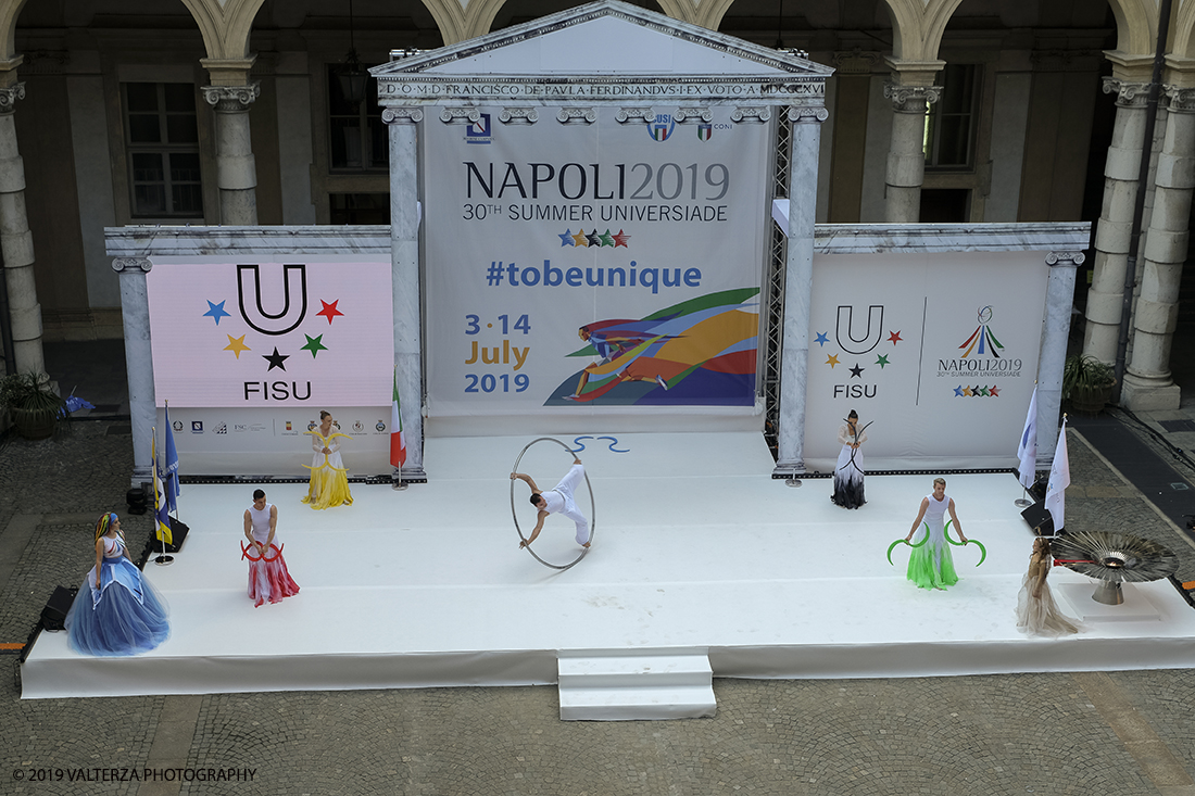 _DSF6111.jpg - 4/06/2019.Torino, Cerimonia di accensione della fiaccola del sapere della 30esima Universiade Estiva Napoli 2019. Nella foto coreografia della cerimonia di presentazione del progetto