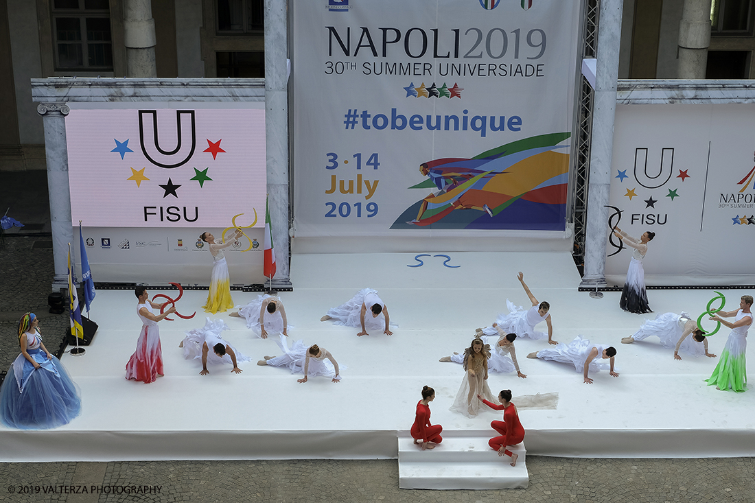 _DSF6145.jpg - 4/06/2019.Torino, Cerimonia di accensione della fiaccola del sapere della 30esima Universiade Estiva Napoli 2019. Nella foto coreografia della cerimonia di presentazione del progetto