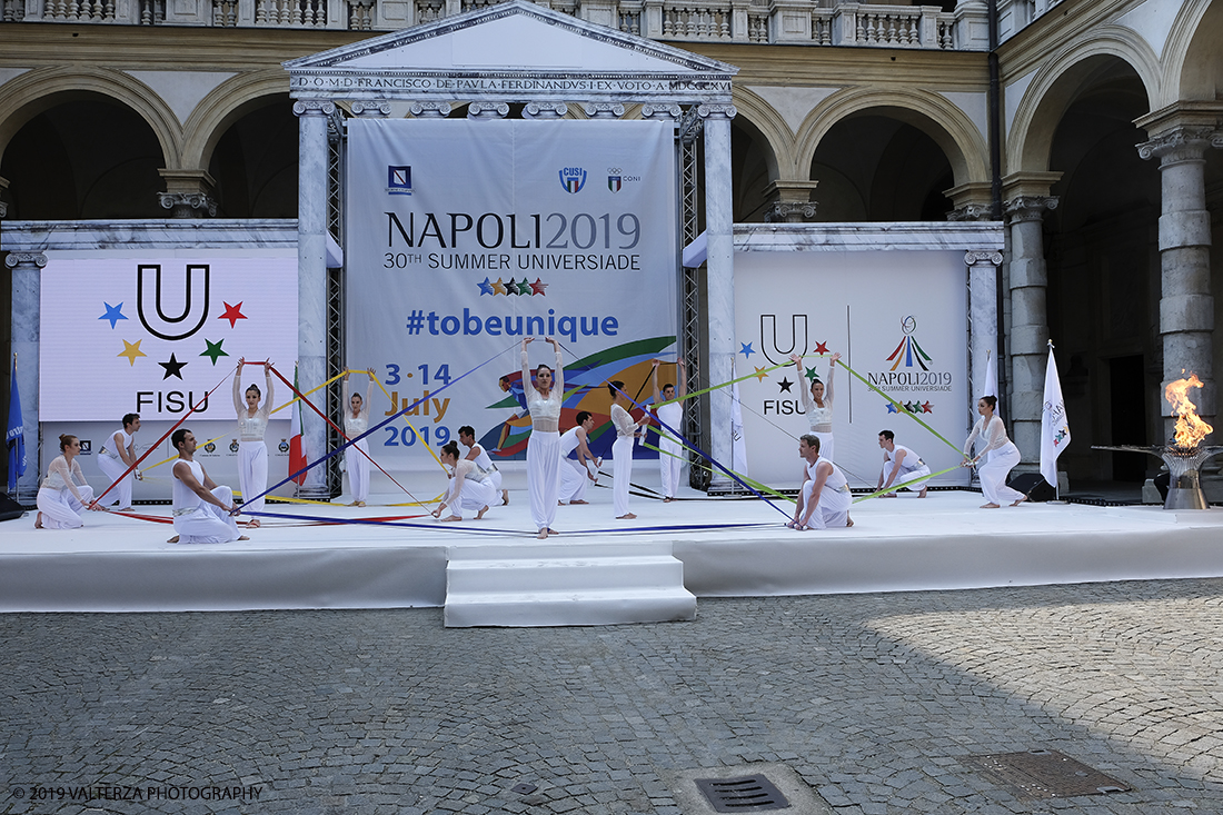 _DSF6337.jpg - 4/06/2019.Torino, Cerimonia di accensione della fiaccola del sapere della 30esima Universiade Estiva Napoli 2019. Nella foto un momento della cerimonia di chiusura della presentazione.