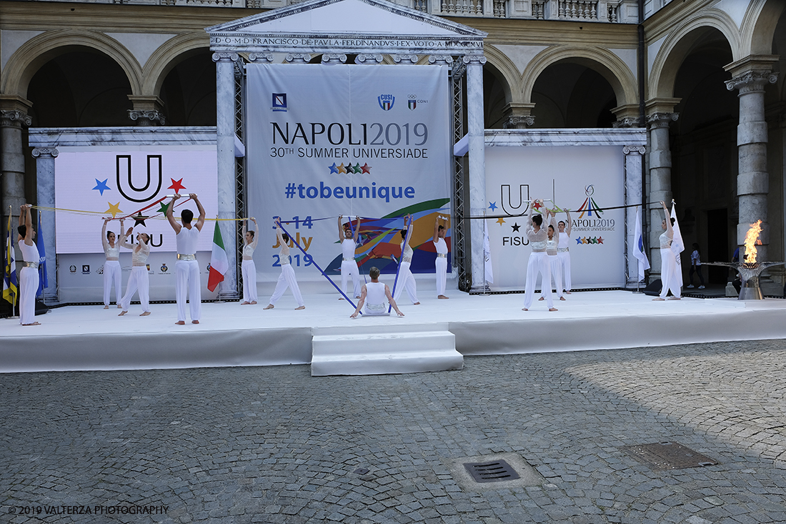 _DSF6358.jpg - 4/06/2019.Torino, Cerimonia di accensione della fiaccola del sapere della 30esima Universiade Estiva Napoli 2019. Nella foto un momento della cerimonia di chiusura della presentazione.