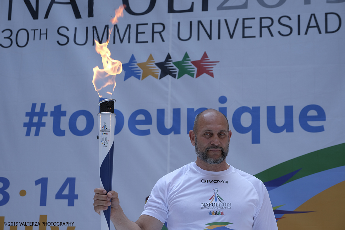 _DSF6481.jpg - 4/06/2019.Torino, Cerimonia di accensione della fiaccola del sapere della 30esima Universiade Estiva Napoli 2019. Nella foto il primo Tedoforo Davide Tizzano