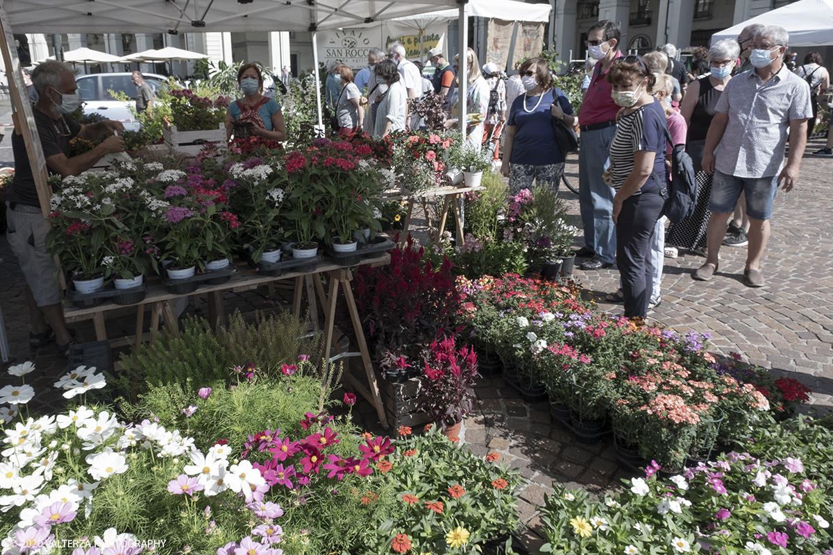 _DSF0032.jpg - 28/06/2020. Torino. Si rinnova l'appuntamento con i vivaisti e con i produttori Agricoli in Piazza Vittorio. AgriFlor Ã¨ realizzato in collaborazione con Rinascente, partner dellâ€™iniziativa. Lo Store in via Lagrange ha ospitato â€œiniziative e talkâ€� allâ€™interno dellâ€™Exhibition Area al piano -1, giÃ  allestita a tema Design&Green con unâ€™incredibile varietÃ  di fiori e piante. Nella foto lo spazio dedicato alla manifestazione in piazza Vittorio Veneto.