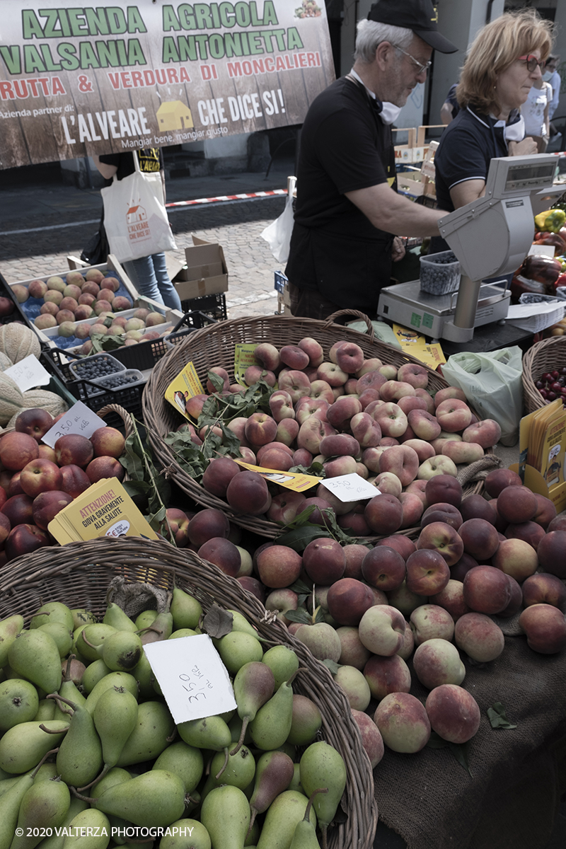 _DSF0116.jpg - 28/06/2020. Torino. Si rinnova l'appuntamento con i vivaisti e con i produttori Agricoli in Piazza Vittorio. AgriFlor Ã¨ realizzato in collaborazione con Rinascente, partner dellâ€™iniziativa. Lo Store in via Lagrange ha ospitato â€œiniziative e talkâ€� allâ€™interno dellâ€™Exhibition Area al piano -1, giÃ  allestita a tema Design&Green con unâ€™incredibile varietÃ  di fiori e piante. Nella foto in piazza Vittorio lo stand dell'azienda Agricola Valsania Antonietta.