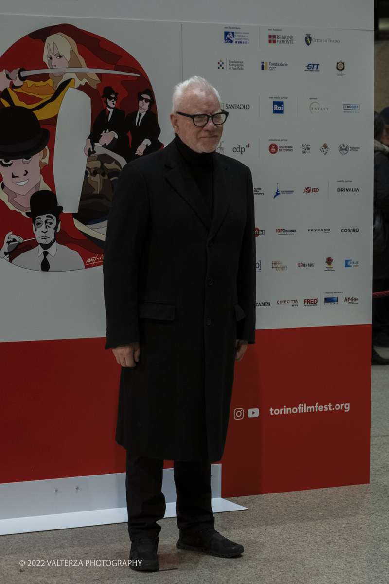 _DSF8822.jpg - 25/11/2022. Torino. Teatro Regio, Photocall per l'inaugurazione del 40mo TFF. Nella foto l'attore britannico Malcom McDowell