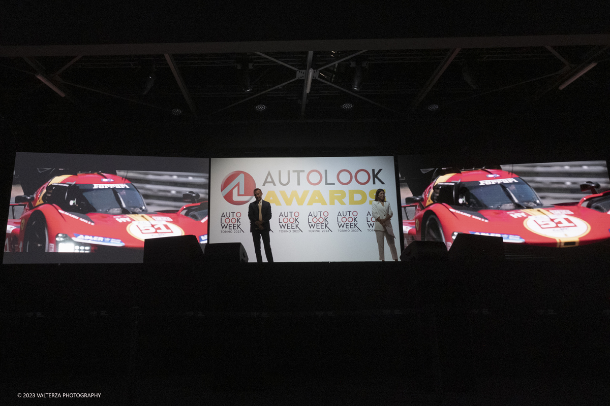 _DSF3802.jpg - 04/09/20223. Torino. Si sono tenuti presso le OGR gli Autolook Awards, le premiazioni dedicate al mondo del motorsport. Nella foto mmagini di introduzione al premio Endurance assegnato alla Ferrari