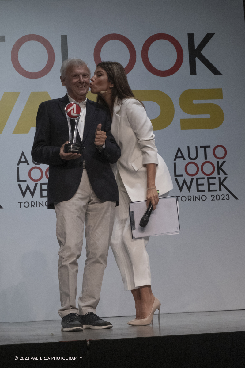 _DSF4119.jpg - 04/09/20223. Torino. Si sono tenuti presso le OGR gli Autolook Awards, le premiazioni dedicate al mondo del motorsport. Nella foto Ercole Colombo e Federica Masolin