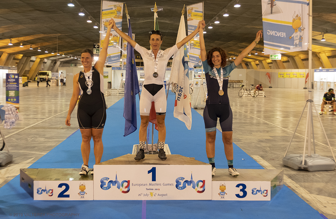 _DSF2141.jpg - 26-07-2019. Torino, cicling,prova a cronometro al Parco del Valentino. Nella foto Podio vincitrici categoria over 45; 1Â°)Pilotta Roberta; 2Â°) Pedace Magda; 3Â°) Galeri Stefania.