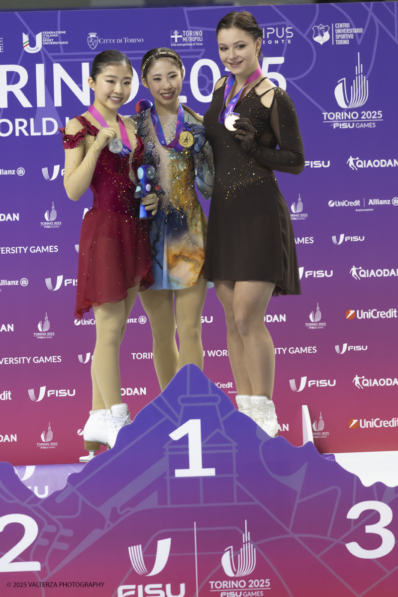 _G5A6049.jpg - FISU World University Games Winter. Figure Skating , Woman Single Skating. Sumiyoshi Rion Japan Medaglia d'oro; Chiba Mone Japan Medaglia d'argento; Samodelkina Sofia Kazakistan Medaaglia di Bronzo