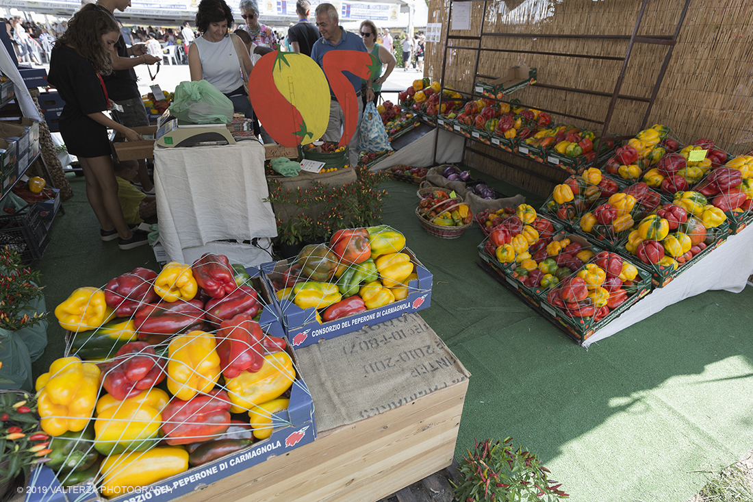 _X9B0465.jpg - 01/09/2019. Carmagnola. TO. Concorso del Peperone  Riservato ai produttori dellâ€™area di coltivazione del Peperone di Carmagnola, si premiano i migliori esemplari i dei quattro ecotipi locali: quadrato, lungo o corno di bue, trottola e tumaticot. Nella foto stand di vendita dei peperoni.