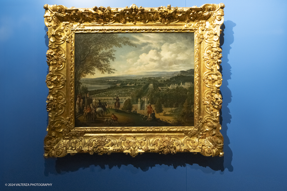 _DSF4170.jpg - 11/04/2024. Torino.  Al secondo piano della Galleria Sabauda ha aperto al pubblico  il nuovo allestimento della prestigiosa collezione del principe Eugenio di Savoia Soissons, insieme ai capolavori dei maestri primitivi nordici, alle raccolte di pittura fiamminga e olandese del Seicento provenienti dagli acquisti effettuati a piÃ¹ riprese dai Savoia tra il XVII e il XIX secolo. Nella foto autore Jan Grifffier paesaggio fluviale montuoso con festa campestre davanti ad una locanda, circa 1672 - 1695