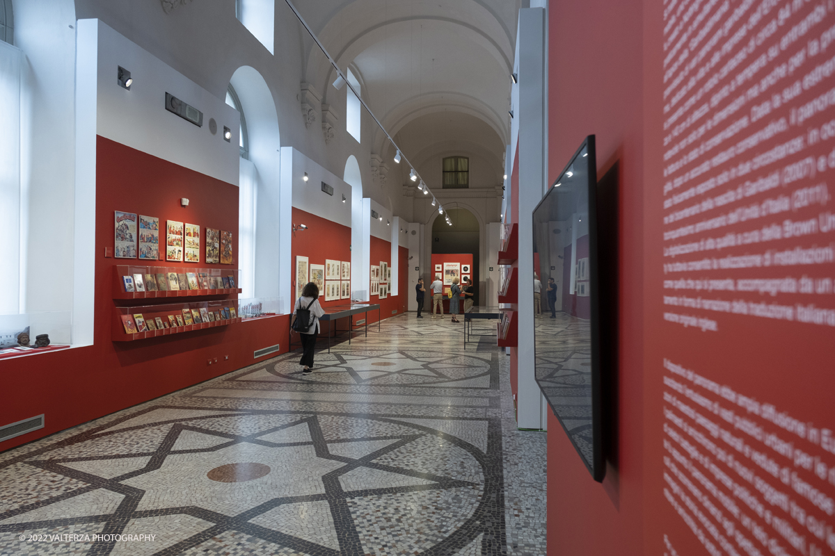 DSCF0154.jpg - 14/07/2022. Torino. La mostra, Ã¨ dedicata alla narrazione e al mito che si Ã¨ sviluppato intorno allâ€™Eroe dei due mondi: una figura iconica nata a metÃ  dellâ€™Ottocento e la cui onda lunga si propaga sino ai giorni nostri. Nella foto  il grande salone del Museo del Risorgimento dove si sviluppa la mostra