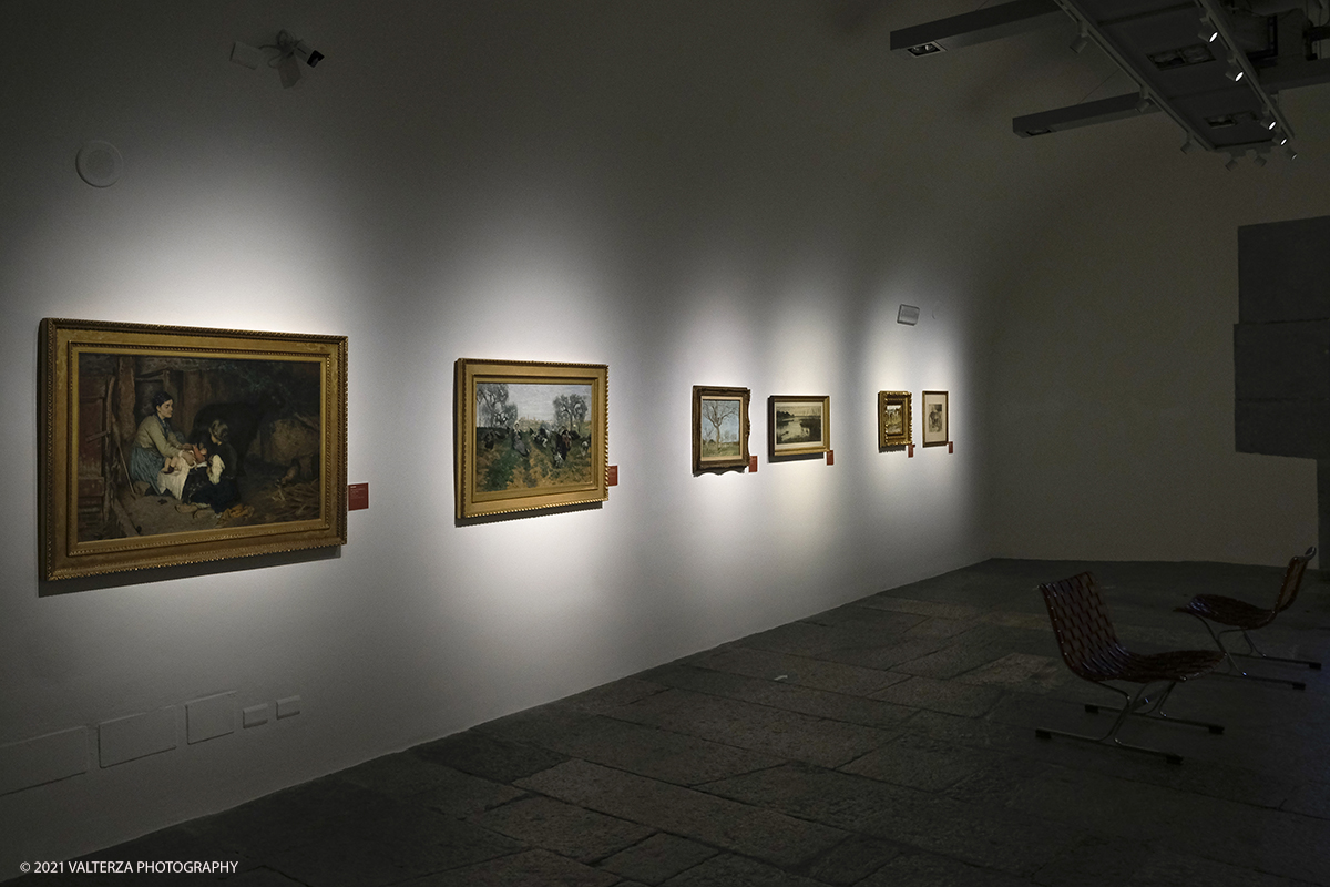 _DSF8719.jpg - 23/02/2021. Bard (Aosta). Il Forte di Bard apre la sua stagione artistica con una grande mostra sui Macchiaioli comprendente 80 opere. Nella foto un allestimento della mostra