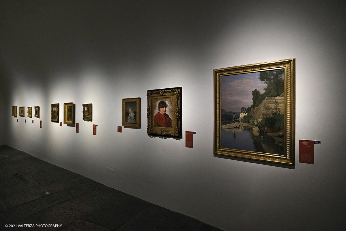 _DSF8791.jpg - 23/02/2021. Bard (Aosta). Il Forte di Bard apre la sua stagione artistica con una grande mostra sui Macchiaioli comprendente 80 opere. Nella foto un allestimento della mostra