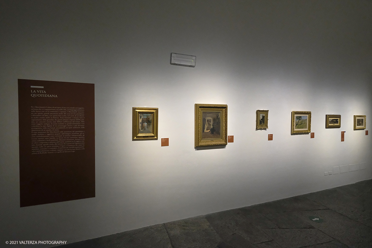 _DSF8830.jpg - 23/02/2021. Bard (Aosta). Il Forte di Bard apre la sua stagione artistica con una grande mostra sui Macchiaioli comprendente 80 opere. Nella foto un allestimento della mostra