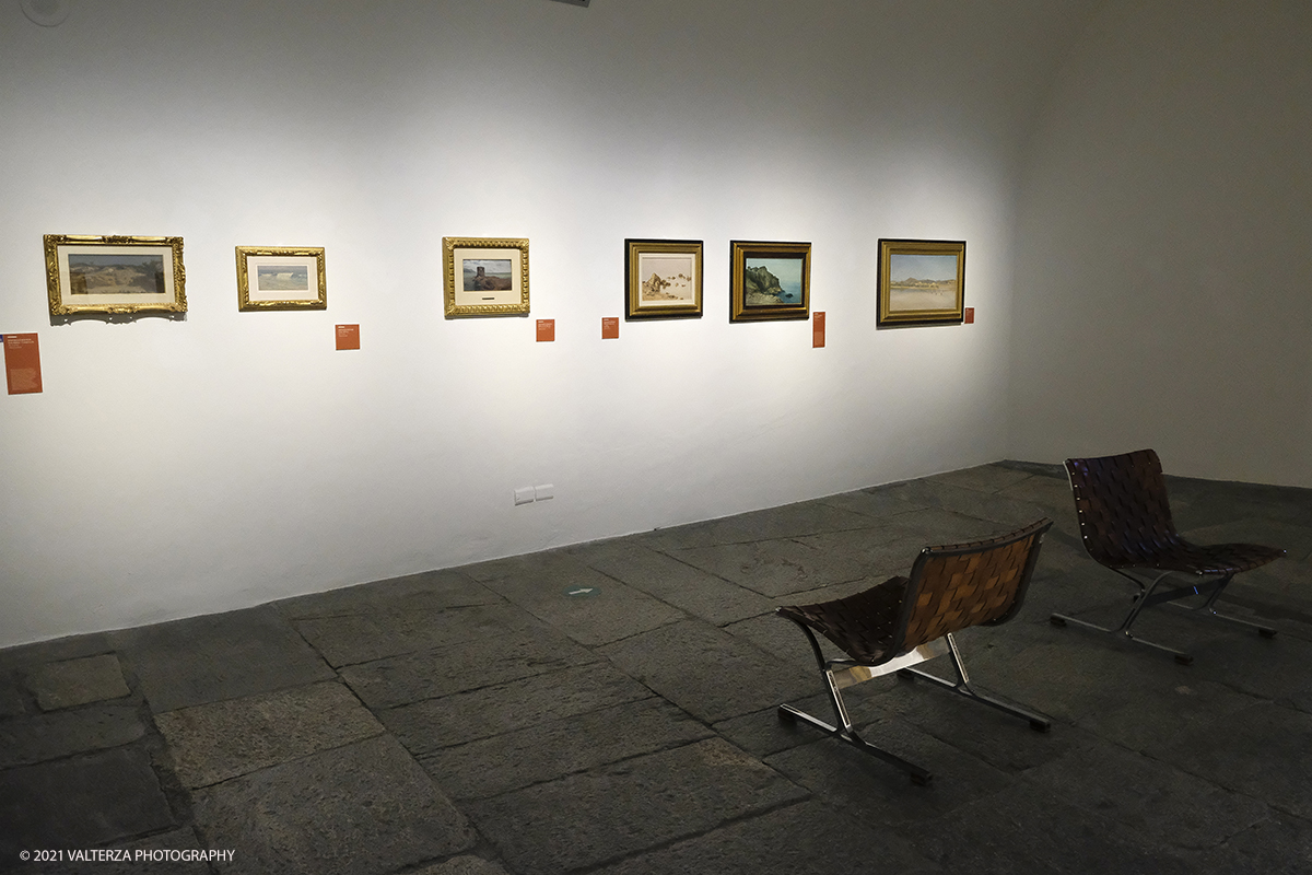 _DSF8853.jpg - 23/02/2021. Bard (Aosta). Il Forte di Bard apre la sua stagione artistica con una grande mostra sui Macchiaioli comprendente 80 opere. Nella foto un allestimento della mostra