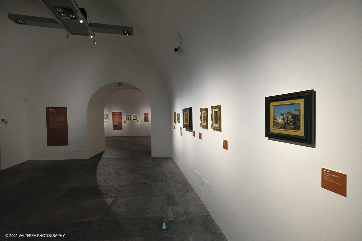 _DSF8923.jpg - 23/02/2021. Bard (Aosta). Il Forte di Bard apre la sua stagione artistica con una grande mostra sui Macchiaioli comprendente 80 opere. Nella foto un allestimento della mostra