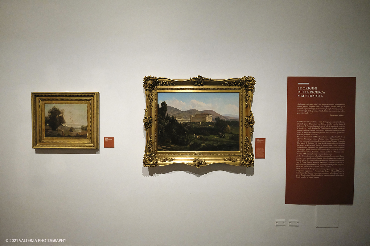 _DSF8927.jpg - 23/02/2021. Bard (Aosta). Il Forte di Bard apre la sua stagione artistica con una grande mostra sui Macchiaioli comprendente 80 opere. Nella foto area a tema della mostra dedicata a Le origini della ricerca macchiaiola