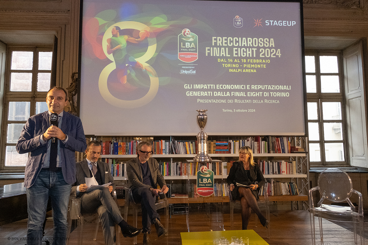 _DSF6863.jpg - 03/10/2024. Torino.  Presso il â€œCircolo dei Lettoriâ€� di Torino Ã¨ stata presentata la ricerca di LBA e StageUp su "Gli impatti economici e reputazionali generati dalla Frecciarossa Final Eight 2024 di Torino".  Nella foto l'intervento del Sindaaco di Torino Stefano Lo Russo