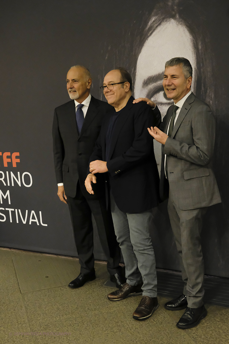 _DSF6226.jpg - 22/11/2019.Torino. Al via la 37ma edizione del Tff con un programma dedicato soprattutto all'horror. Nella foto Carlo Verdone con Enzo Ghigo presidente del Museo Nazionale del Cinema e Domenico de Gaetano direttore del medesimo