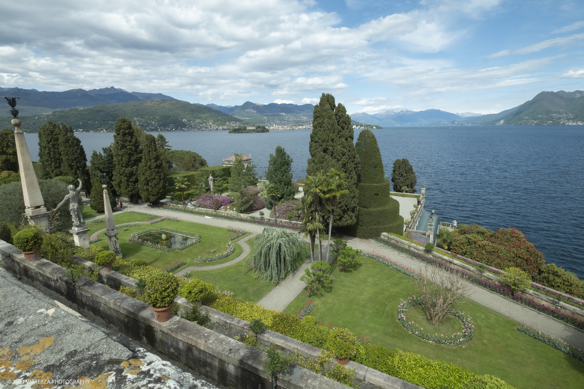 _DSF3839.jpg - 02/05/2021. Stresa. Dal weekend appena trascorso i visitatori possono ammirare le fioriture dei giardini e riscoprire i tesori storici e artistici nel palazzo Borromeo dell'Isola Bella. Nella foto veduta dei giardini