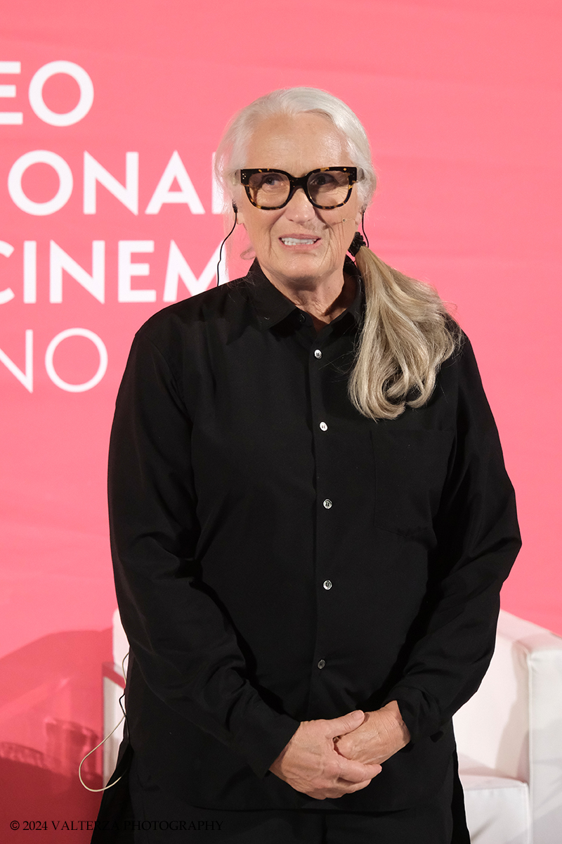 _DSF6657.jpg - 02/10/2024. Torino. La regista Jane Campion due volte vincitrice dellâ€™Oscar per Lezioni di piano e Il potere del cane ha ricevuto il Premio Stella della Mole  al Museo Nazionale del Cinema. Nella foto Jane Campion