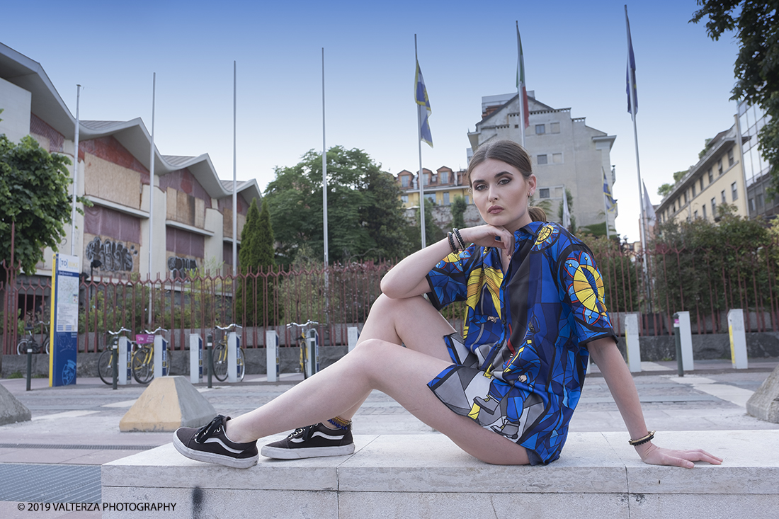 DSCF7680.jpg - 08/06/2019. Torino, Maze, il festival dedicato al mondo dello Streetwear e della Streetculture.  Street fashion con la modella parigina Brunel