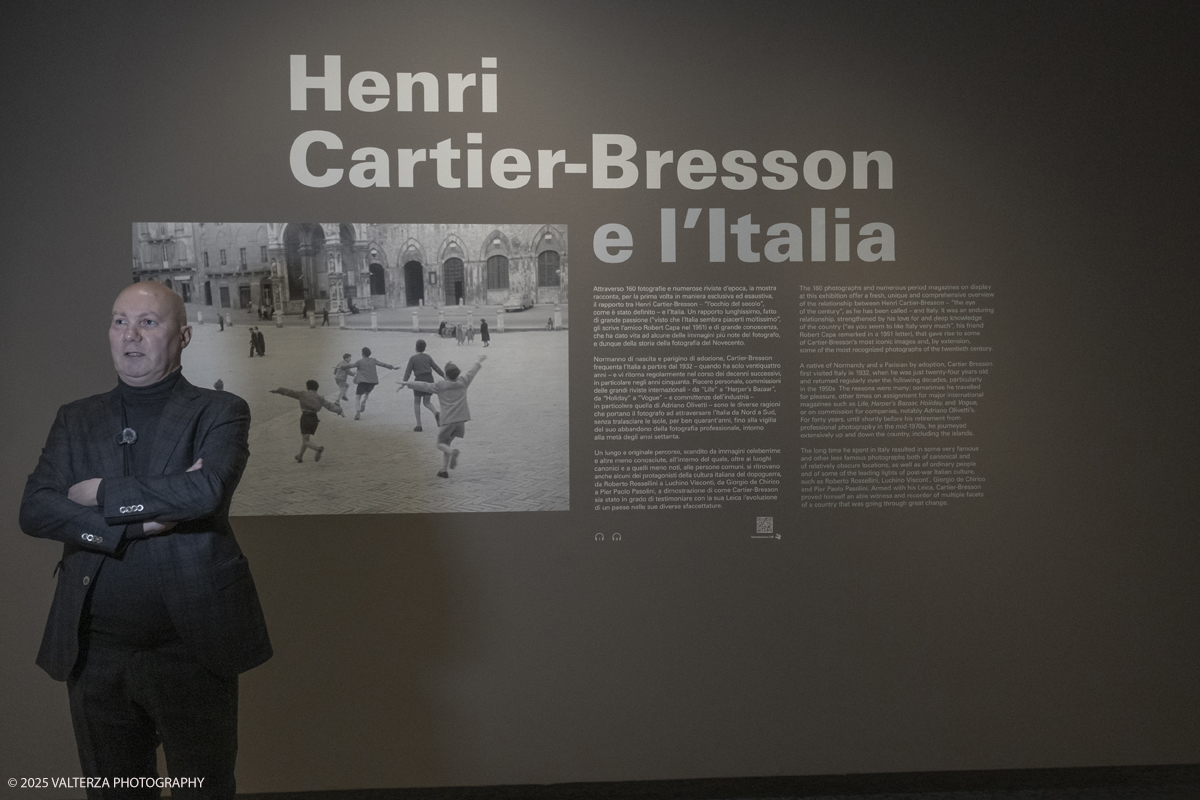 _DSF6223.jpg - Italy, Turin, February 13, 2025. CAMERA - Centro Italiano per la Fotografia presents the exhibition â€œHenri Cartier-Bresson e lâ€™Italiaâ€�, an unpublished story, signed by H.C.B. on the history of the  Italian countrry from 1932 to 1973. Into the picture Walter Guadagnini