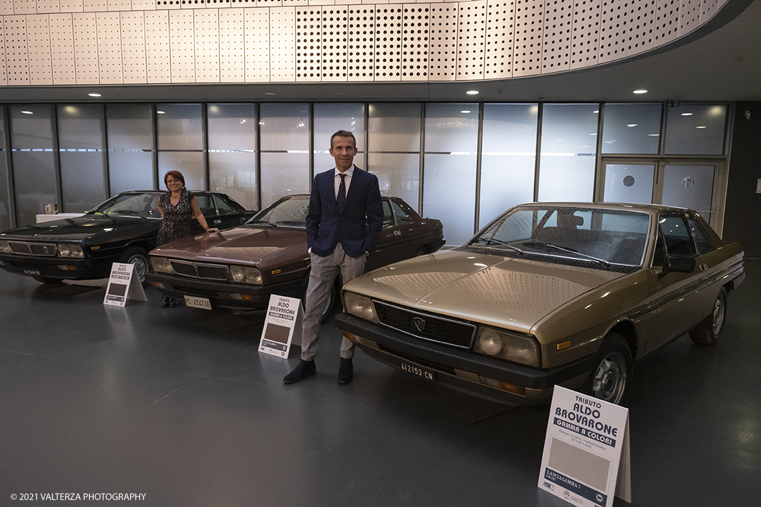 _DSF2747.jpg - 12/10/2021. Torino.  Al MAUTO in esposizione nove Lancia Gamma CoupÃ¨ fino al 24 Ottobre. Nella foto Andrea Levy e Barbara Sntise