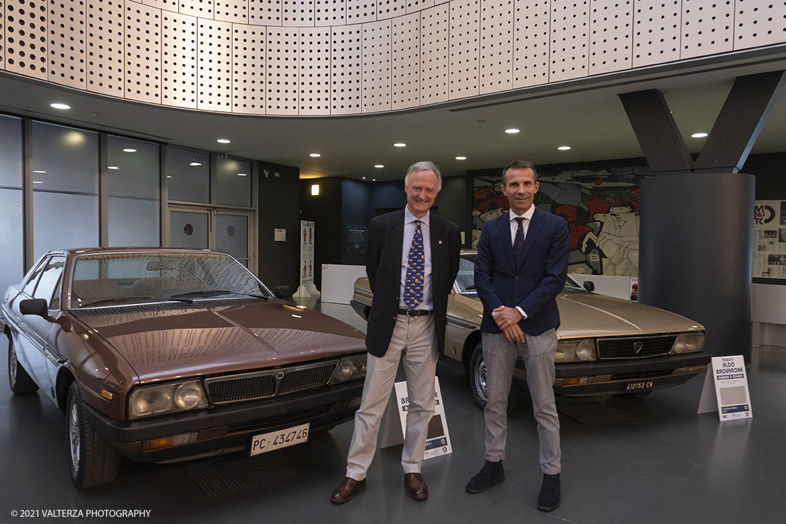 _DSF2760.jpg - 12/10/2021. Torino.  Al MAUTO in esposizione nove Lancia Gamma CoupÃ¨ fino al 24 Ottobre. Nella foto Cesare Brovarone ed Andrea Levy