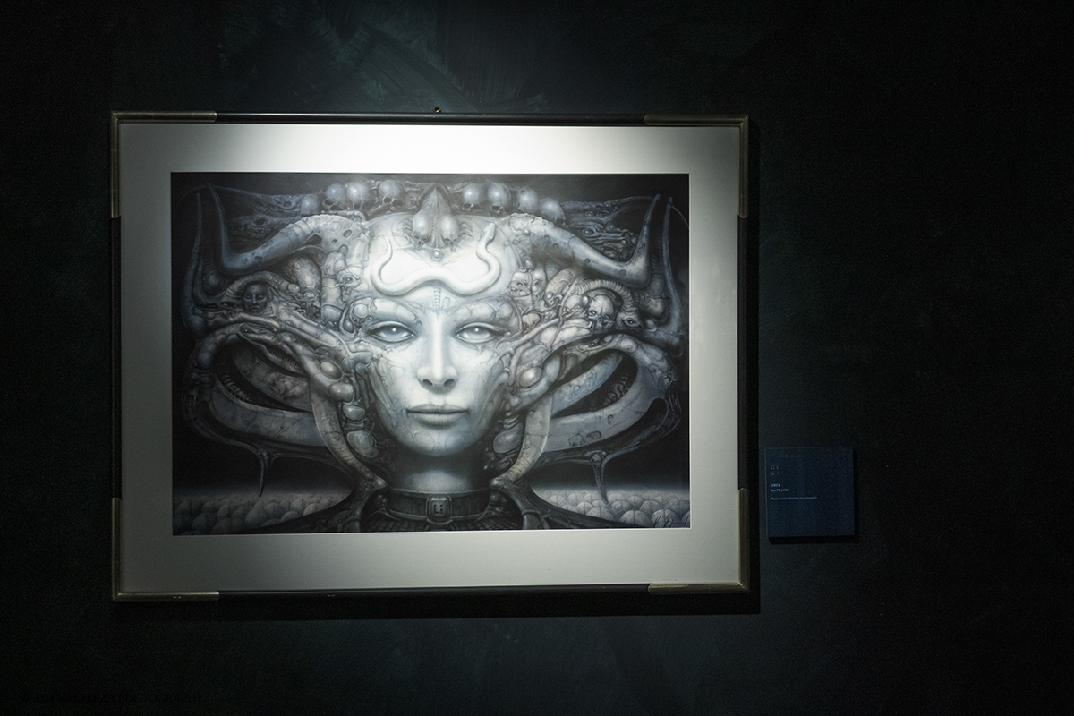 _DSF7479.jpg - 04/10/2024. Torino.  La prima e ampia retrospettiva prevista in Italia dedicata a Hans Ruedi Giger, uno degli artisti piÃ¹ visionari del secondo Novecento. Oltre settanta pezzi originali tra dipinti, sculture, disegni, fotografie, oggetti di design e video provenienti dal Museo Giger. Nella foto LI I, 1974