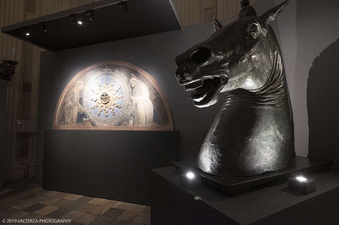 _DSF1052.jpg - 11/12/2019. Torino. Andrea Mantegna. Rivivere l'antico ,costruire il moderno. Nella foto Donatello. Protome di cavallo (Testa Carafa) 1456.