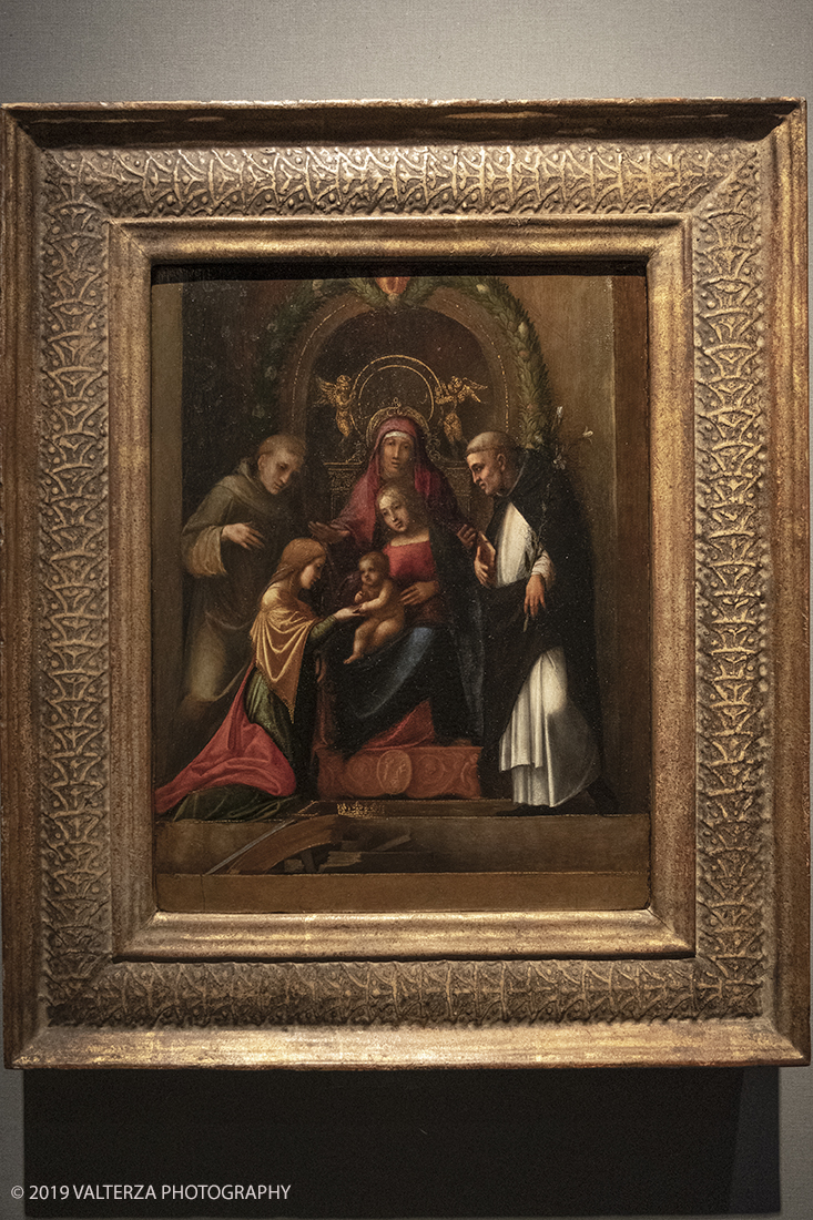 _DSF9065.jpg - 11/12/2019. Torino. Andrea Mantegna. Rivivere l'antico ,costruire il moderno. Nella foto Correggio.Sposalizio mistico di Santa Caterina. 1509-1510.