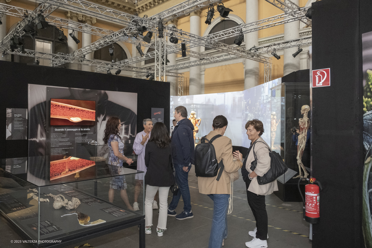 _DSF5433.jpg - 15/09/20223. Torino. La Sala degli Stemmi della Stazione di Torino Porta Nuova ospita, dal 15 settembre 2023 al 14 gennaio 2024, la nuova mostra originale â€œBody Worlds Vitalâ€�. Nella foto visita alla mostra con la curatrice dott.ssa Angelina Whalley