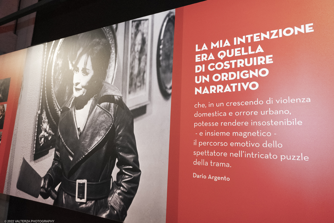 _DSF1110.jpg - 05/04/2022. Torino. Presentata la prima mostra dedicata a un grande maestro del cinema: il regista, sceneggiatore e produttore Dario Argento (Roma, 1940). Nella foto materiale del film Profondo Rosso 1975