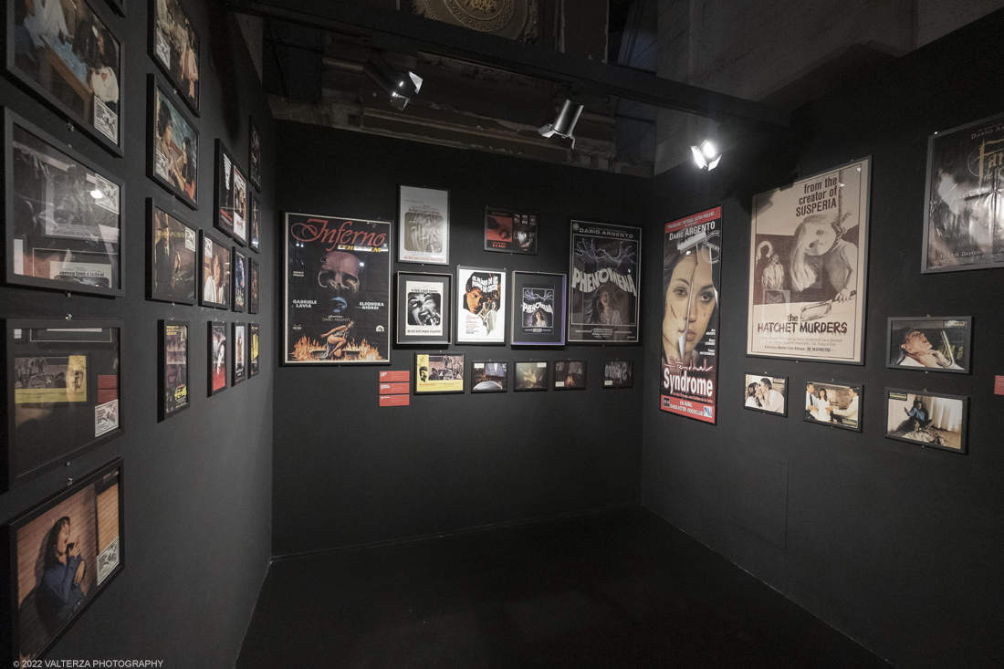 _DSF1308.jpg - 05/04/2022. Torino. Presentata la prima mostra dedicata a un grande maestro del cinema: il regista, sceneggiatore e produttore Dario Argento (Roma, 1940). Nella foto raccolta di manifesti internazionali