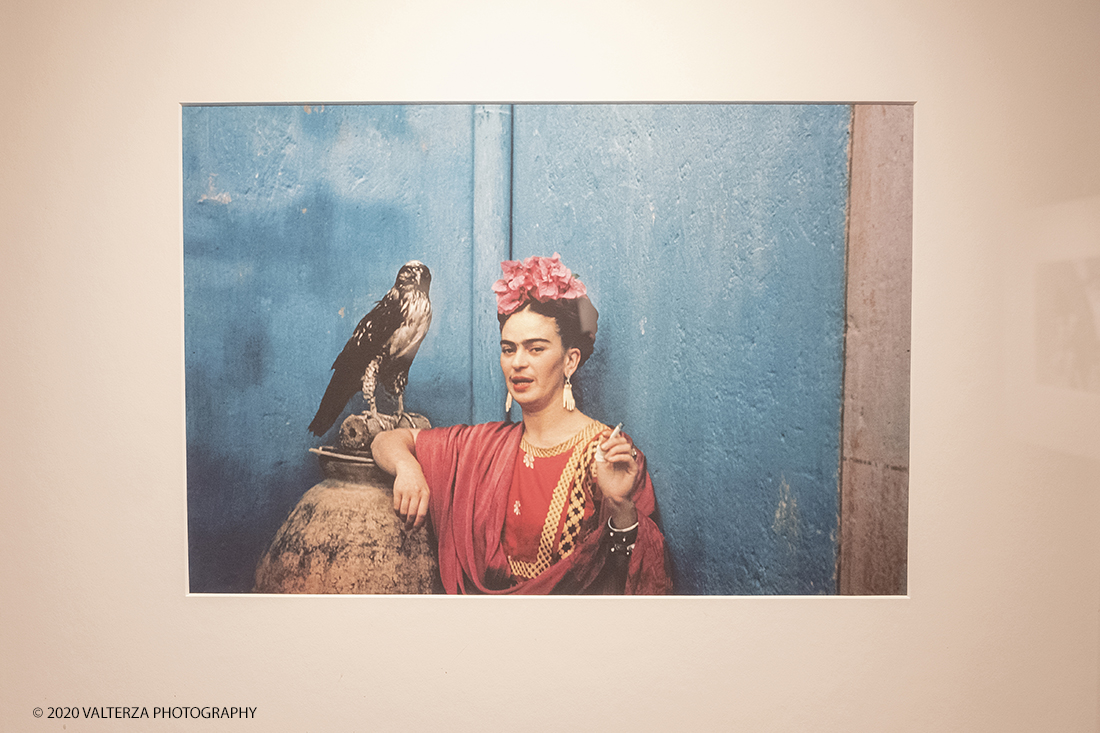 _DSF2659.jpg - 31/01/2020. Torino. " Frida Kahlo through the lens of Nickolas Murray" .Un viaggio emozionale nella vita dell'icona mondiale Frida Kahlo. Un percorso per conoscere la donna, viverla e comprendere la sua essenza, fatta di forza, coraggio, talento e un immenso amore. Una mostra evento per la prima volta in Europa. Nella foto Frida  a Coyoacan; 1939