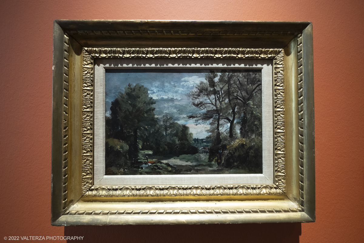 _DSF3937.jpg - 24/10/2022 .Torino. Per la prima volta in Italia una mostra dedicata al celebre artista John Constable: oltre cinquanta opere, provenienti dalla Tate UK, ripercorrono cronologicamente la vicenda artistica del pittore, tra i massimi esponenti della pittura romantica inglese. Nella foto John Constable , opera Un sentiero vicino a Flatford , 1810/11 gc