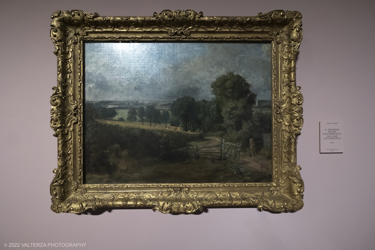 _DSF3963.jpg - 24/10/2022 .Torino. Per la prima volta in Italia una mostra dedicata al celebre artista John Constable: oltre cinquanta opere, provenienti dalla Tate UK, ripercorrono cronologicamente la vicenda artistica del pittore, tra i massimi esponenti della pittura romantica inglese. Nella foto John Constable opera Il sentiero di Fen, 1817