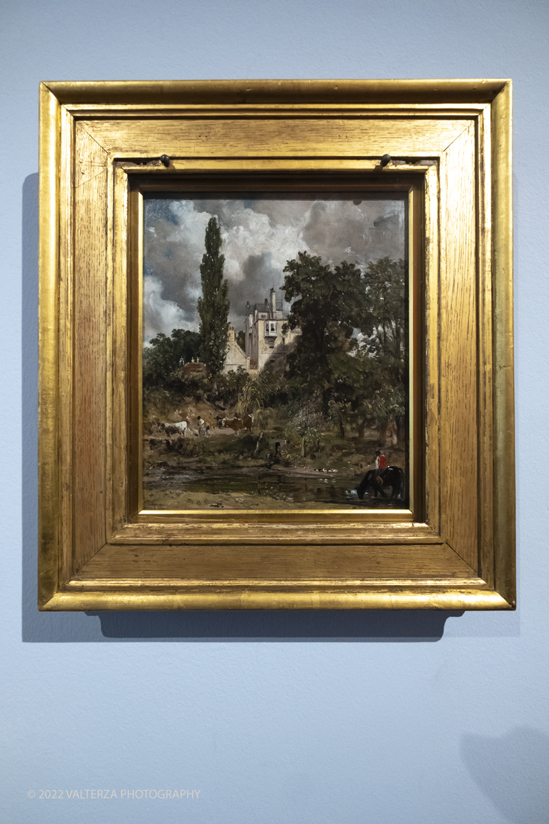 _DSF4021.jpg - 24/10/2022 .Torino. Per la prima volta in Italia una mostra dedicata al celebre artista John Constable: oltre cinquanta opere, provenienti dalla Tate UK, ripercorrono cronologicamente la vicenda artistica del pittore, tra i massimi esponenti della pittura romantica inglese. Nella foto John Constable, Il boschetto di Hampstead, 1821/22 ca.