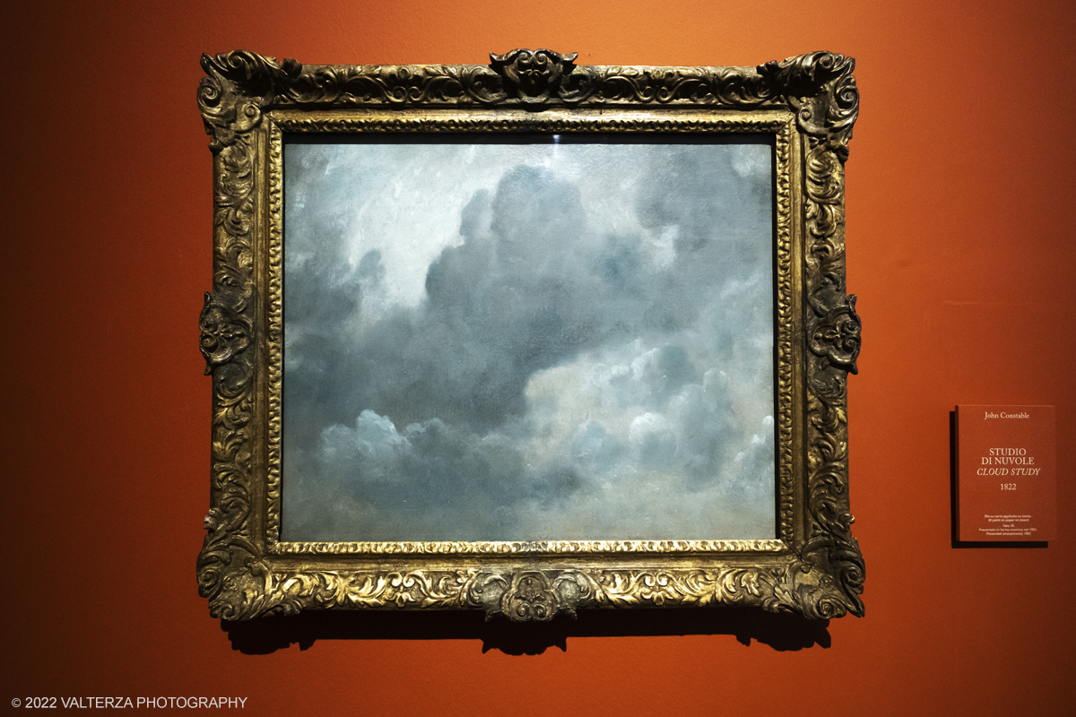 _DSF4034.jpg - 24/10/2022 .Torino. Per la prima volta in Italia una mostra dedicata al celebre artista John Constable: oltre cinquanta opere, provenienti dalla Tate UK, ripercorrono cronologicamente la vicenda artistica del pittore, tra i massimi esponenti della pittura romantica inglese. Nella foto John Constable, Studio di Nuvole, 1822