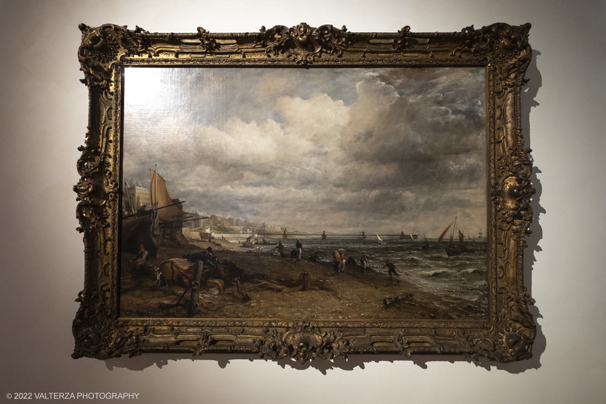 _DSF4060.jpg - 24/10/2022 .Torino. Per la prima volta in Italia una mostra dedicata al celebre artista John Constable: oltre cinquanta opere, provenienti dalla Tate UK, ripercorrono cronologicamente la vicenda artistica del pittore, tra i massimi esponenti della pittura romantica inglese. Nella foto John Constable, Chain Pier, Brighton