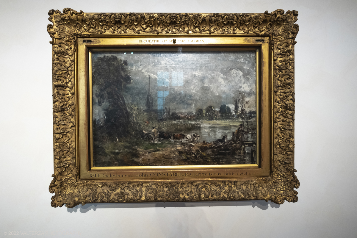 _DSF4085.jpg - 24/10/2022 .Torino. Per la prima volta in Italia una mostra dedicata al celebre artista John Constable: oltre cinquanta opere, provenienti dalla Tate UK, ripercorrono cronologicamente la vicenda artistica del pittore, tra i massimi esponenti della pittura romantica inglese. Nella foto John Constable, bozzetto della cattedrale di Salisbury vista dai campi , 1829