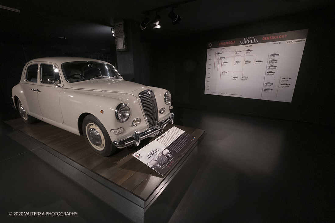 _DSF1317.jpg - 30/01/2020. Torino: Al Mauto una mostra dedicata ai 70 anni del mito torinese Lancia Aurelia.Il Museo Nazionale dellâ€™Automobile di Torino ha inaugurato la mostra "LANCIA AURELIA 1950 â€“ 2020. MITO SENZA TEMPO", uno straordinario percorso espositivo, che racconta, con il contributo di 18 esemplari dâ€™eccezione â€“ di serie e fuoriserie â€“ lâ€™evoluzione del modello presentato per la prima volta al pubblico proprio a Torino nel 1950.â€œ Nella foto lancia Aurelia B12 1954